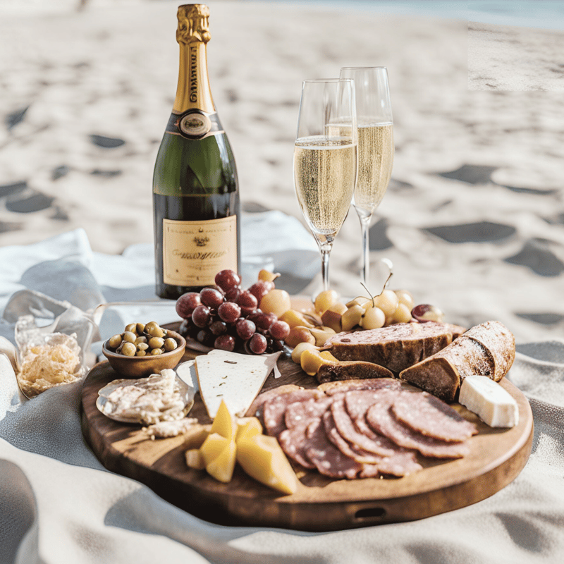 charcuterie with champagne